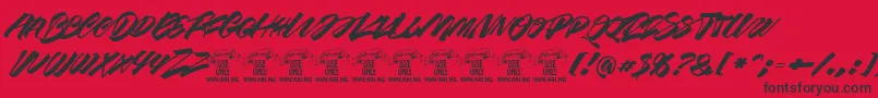 Racefeverbrushpersonal Font – Black Fonts on Red Background