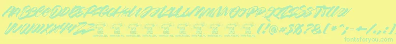 En savoir plus sur la police Racefeverbrushpersonal Police Racefeverbrushpersonal – polices vertes sur fond jaune
