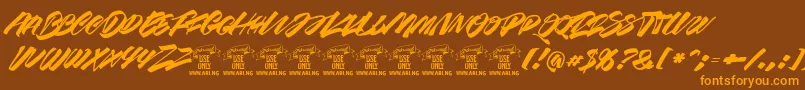 Racefeverbrushpersonal Font – Orange Fonts on Brown Background