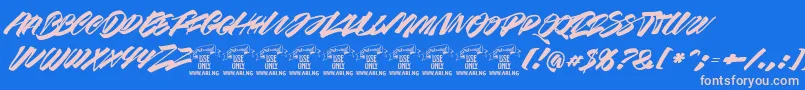 Racefeverbrushpersonal Font – Pink Fonts on Blue Background