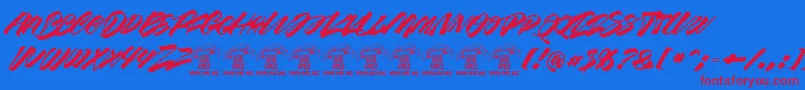 Racefeverbrushpersonal Font – Red Fonts on Blue Background