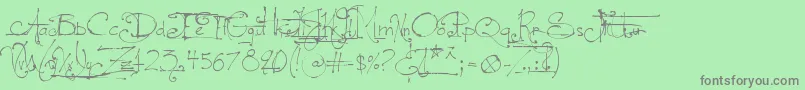 Czcionka LeGrandSaut – szare czcionki na zielonym tle