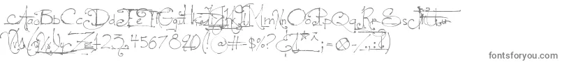 フォントLeGrandSaut – 白い背景に灰色の文字