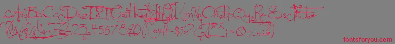 LeGrandSaut Font – Red Fonts on Gray Background