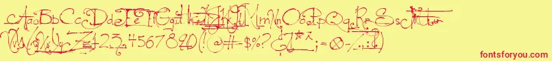 LeGrandSaut Font – Red Fonts on Yellow Background