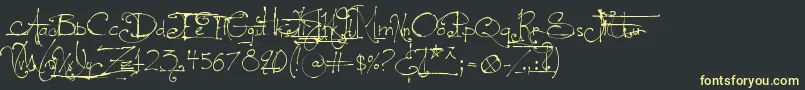 フォントLeGrandSaut – 黒い背景に黄色の文字