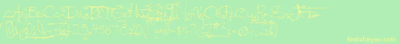 フォントLeGrandSaut – 黄色の文字が緑の背景にあります