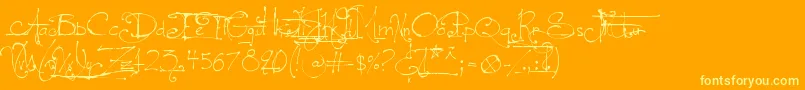 フォントLeGrandSaut – オレンジの背景に黄色の文字