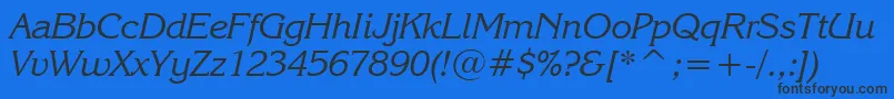 KorinnaKursivRegularBt Font – Black Fonts on Blue Background