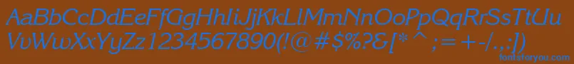 KorinnaKursivRegularBt Font – Blue Fonts on Brown Background