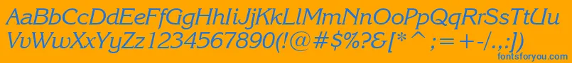 KorinnaKursivRegularBt Font – Blue Fonts on Orange Background