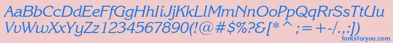 KorinnaKursivRegularBt Font – Blue Fonts on Pink Background