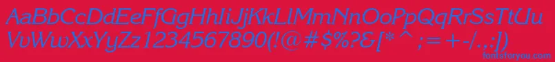 KorinnaKursivRegularBt Font – Blue Fonts on Red Background