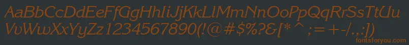 KorinnaKursivRegularBt-Schriftart – Braune Schriften auf schwarzem Hintergrund