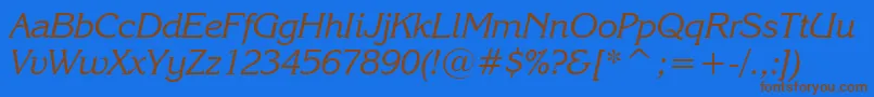 KorinnaKursivRegularBt Font – Brown Fonts on Blue Background