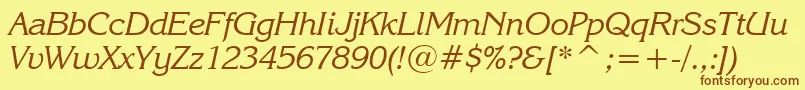 KorinnaKursivRegularBt Font – Brown Fonts on Yellow Background