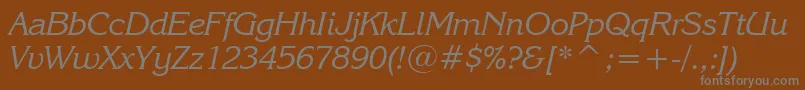 KorinnaKursivRegularBt Font – Gray Fonts on Brown Background