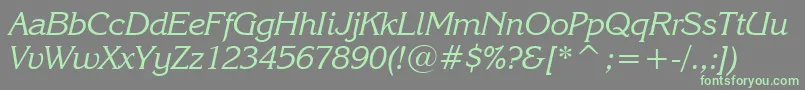 KorinnaKursivRegularBt Font – Green Fonts on Gray Background