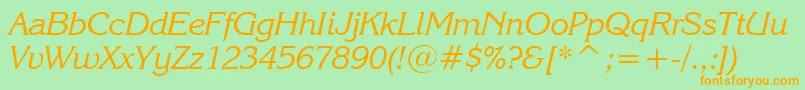 KorinnaKursivRegularBt Font – Orange Fonts on Green Background