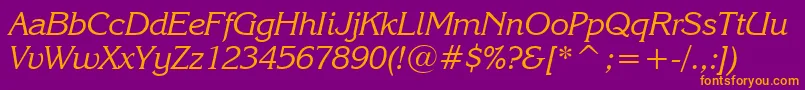 KorinnaKursivRegularBt Font – Orange Fonts on Purple Background