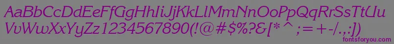 KorinnaKursivRegularBt-Schriftart – Violette Schriften auf grauem Hintergrund