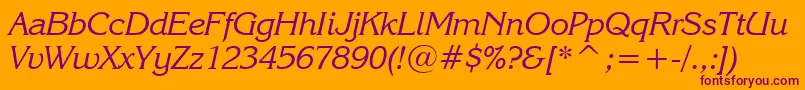 KorinnaKursivRegularBt Font – Purple Fonts on Orange Background
