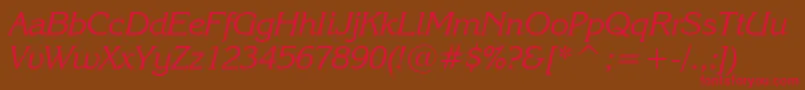 KorinnaKursivRegularBt Font – Red Fonts on Brown Background