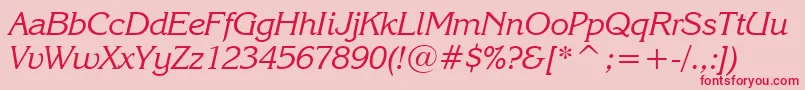 KorinnaKursivRegularBt Font – Red Fonts on Pink Background