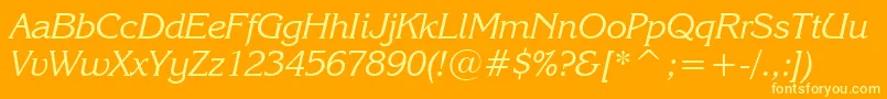 KorinnaKursivRegularBt Font – Yellow Fonts on Orange Background