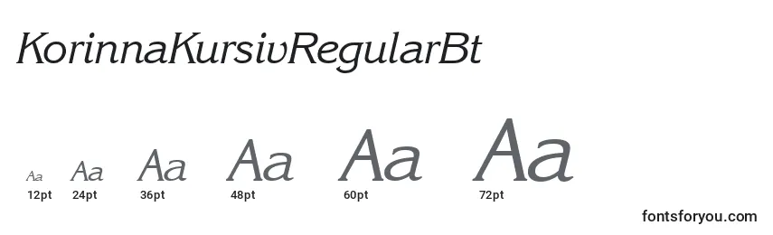 Размеры шрифта KorinnaKursivRegularBt