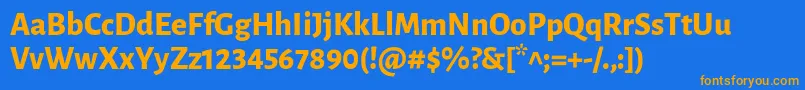 LunasansExtrabold Font – Orange Fonts on Blue Background