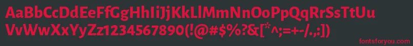 フォントLunasansExtrabold – 黒い背景に赤い文字