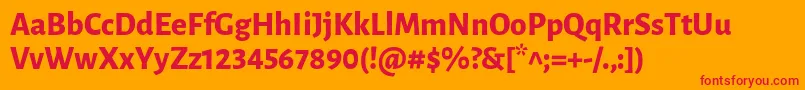 フォントLunasansExtrabold – オレンジの背景に赤い文字
