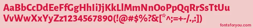 LunasansExtrabold Font – Red Fonts on Pink Background