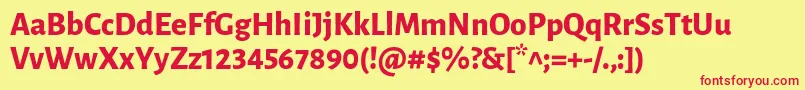 LunasansExtrabold Font – Red Fonts on Yellow Background