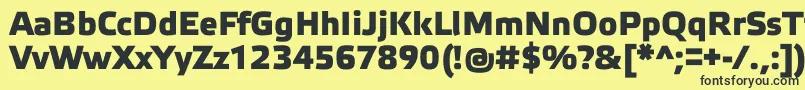 Czcionka ElektraMediumProBold – czarne czcionki na żółtym tle