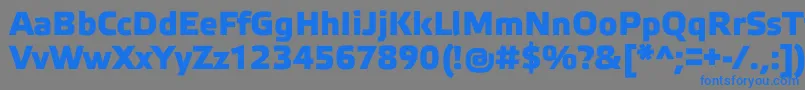 フォントElektraMediumProBold – 灰色の背景に青い文字