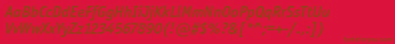 OfficinaSanItcMediumItalic Font – Brown Fonts on Red Background
