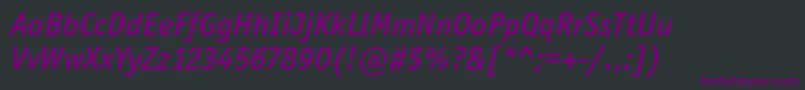 OfficinaSanItcMediumItalic Font – Purple Fonts on Black Background