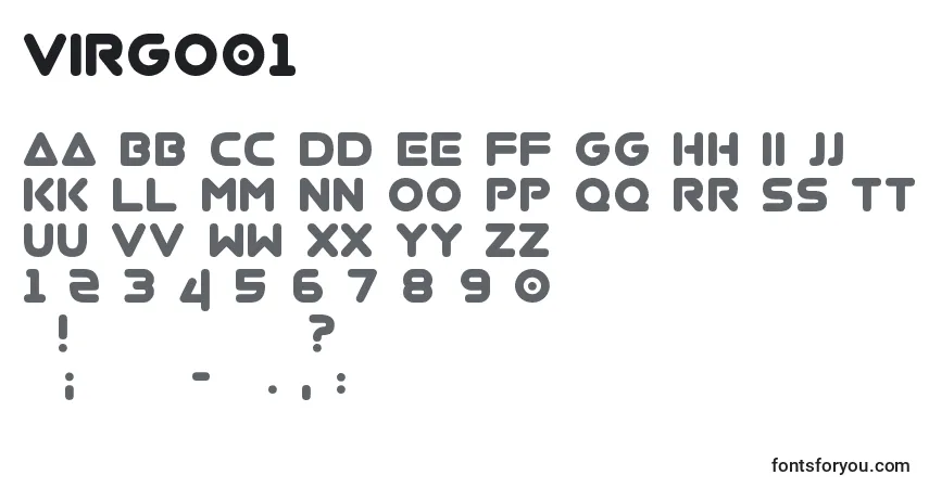 Schriftart Virgo01 – Alphabet, Zahlen, spezielle Symbole