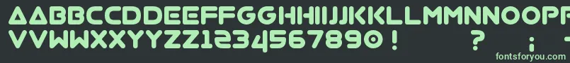 Virgo01-fontti – vihreät fontit mustalla taustalla