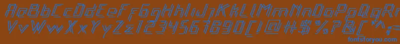 フォントLibre – 茶色の背景に青い文字