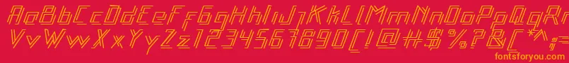 フォントLibre – 赤い背景にオレンジの文字