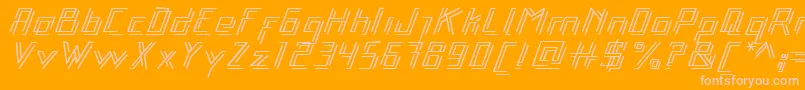 Libre-Schriftart – Rosa Schriften auf orangefarbenem Hintergrund