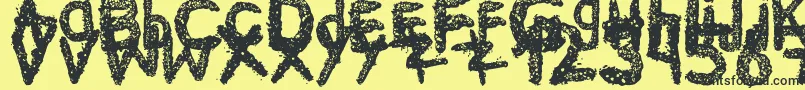 Ke$Hanimal2-Schriftart – Schwarze Schriften auf gelbem Hintergrund