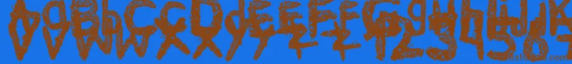 Шрифт Ke$Hanimal2 – коричневые шрифты на синем фоне