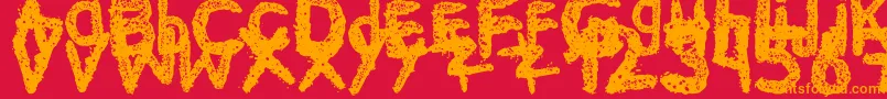 Czcionka Ke$Hanimal2 – pomarańczowe czcionki na czerwonym tle