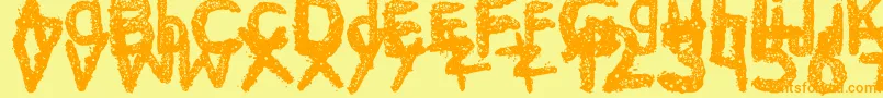 Fonte Ke$Hanimal2 – fontes laranjas em um fundo amarelo