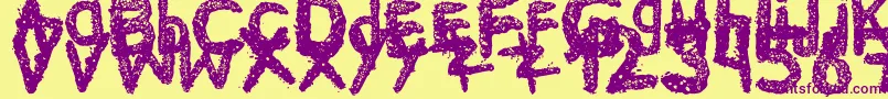 Ke$Hanimal2-Schriftart – Violette Schriften auf gelbem Hintergrund