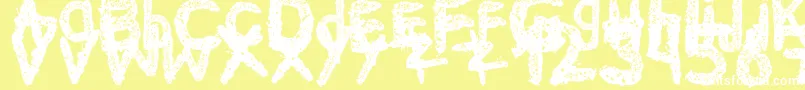 Czcionka Ke$Hanimal2 – białe czcionki na żółtym tle